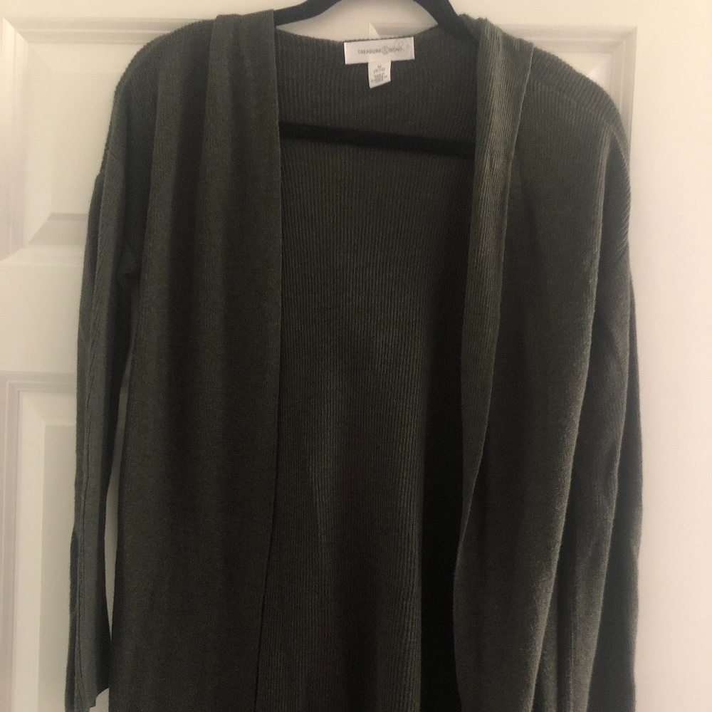 Treasure and bond long cardigan with hood